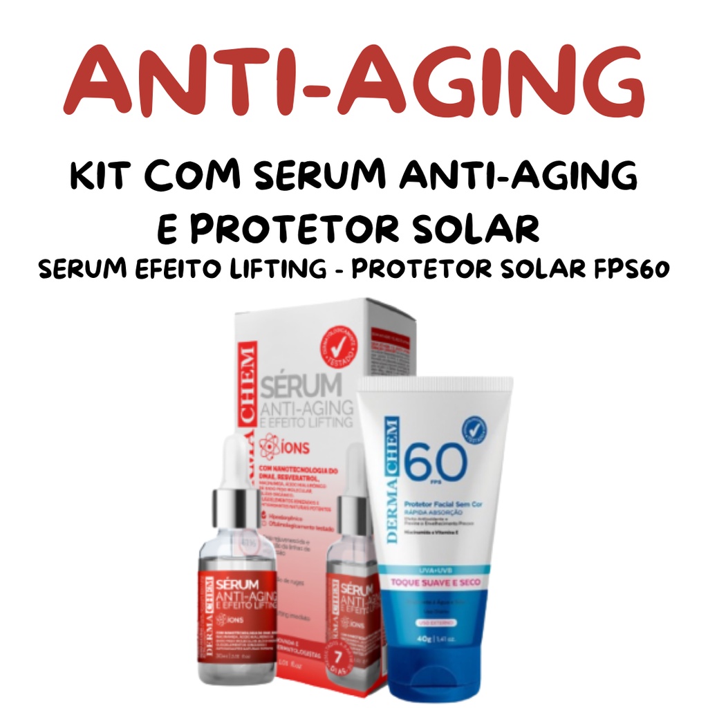 Protetor Solar FPS60 com Serum Anti-Aging Efeito Lifting Dermachem