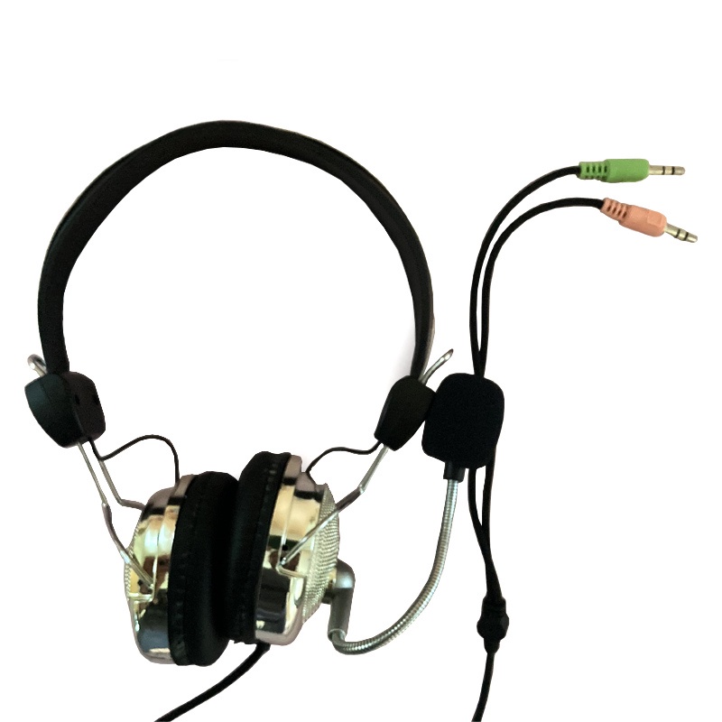 Fone De Ouvido Com Fio Headset Áudio Música Som Cor Prata