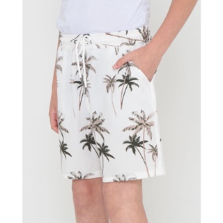 Bermuda Juvenil Surf Estampa Coqueiros Off White