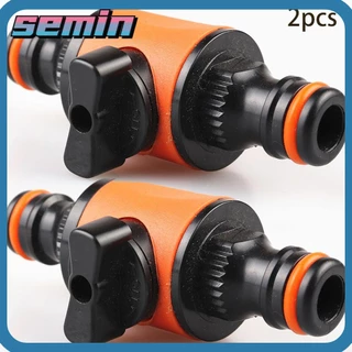 SEMIN 2pcs Válvula De Fechamento Da Torneira Em Linha , Encaixe De 16mm De Engate Rápido , Conexão De Mangueira De Irrigação Água De Parada Jardim