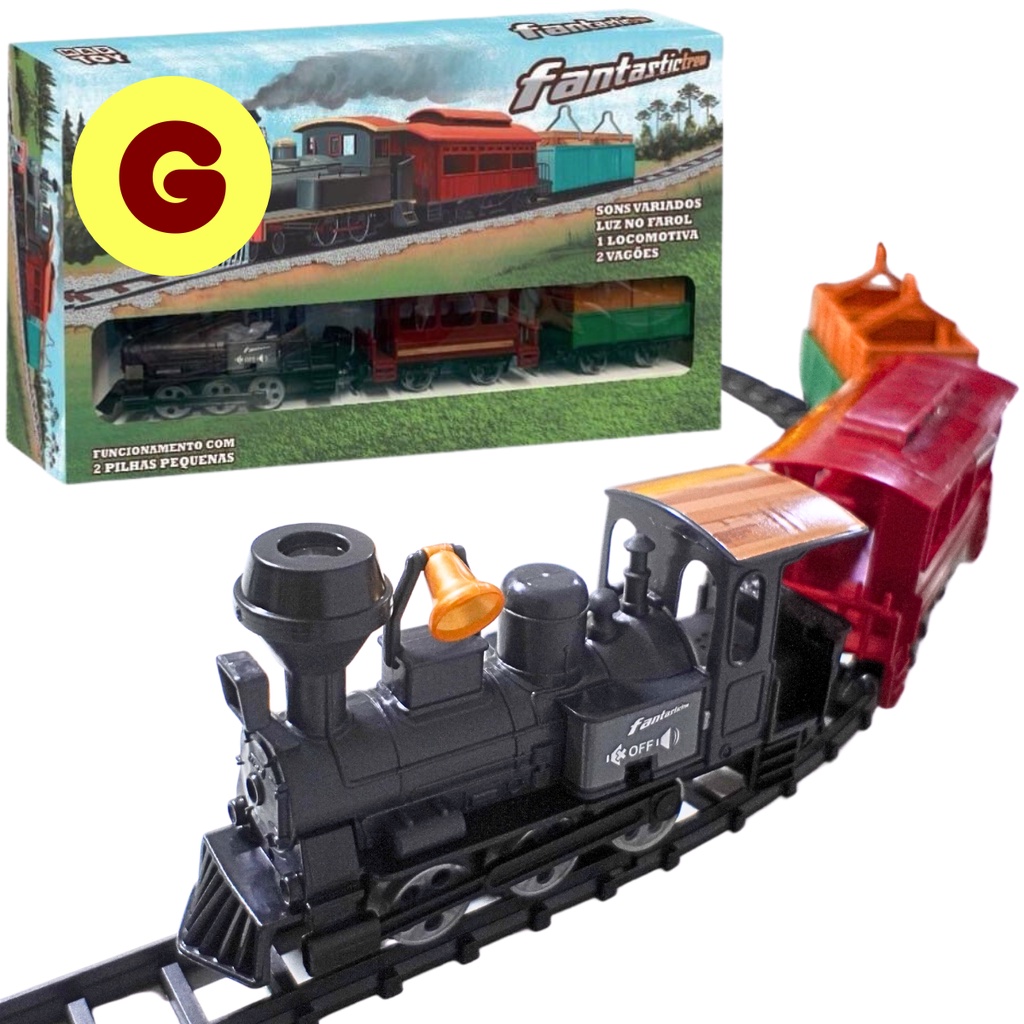 Trem De Brinquedo Com Trilho A Pilha Locomotiva Infantil - Shop Macrozao