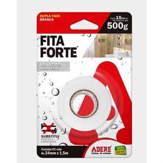 Fita Dupla Face p/ Áreas Úmidas de Espuma 24mm x 1,5m Adere