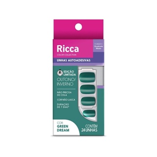 Unha Postiça Ricca Autoadesiva Green Dream