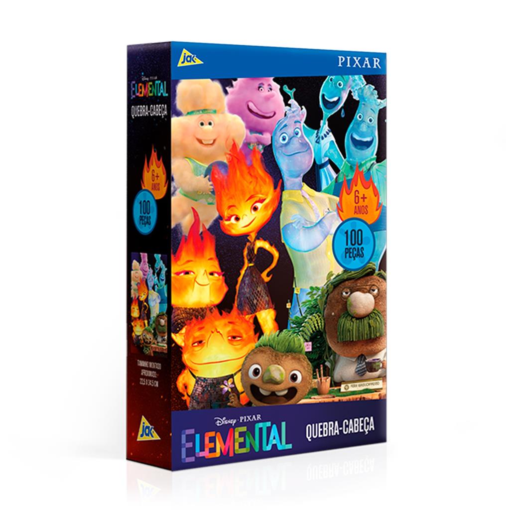 Quebra Cabeca Elementos 100 Pecas Pixar Disney Desenho Filme Animacao Brinquedo De Montar Para Criancas Grande 22x34cm - Toyster