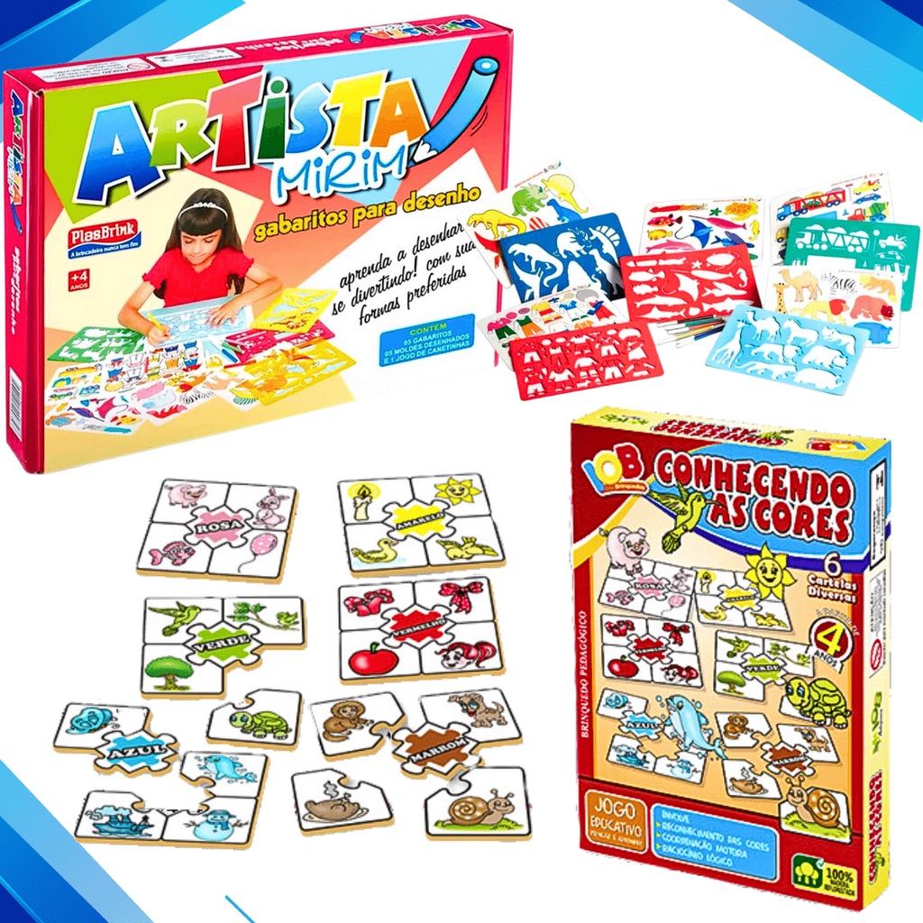 Kit Artista Mirim + Jogo Conhecendo as Cores Brinquedos Jogos ...