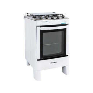 Fogão Esmaltec 4 Bocas Ágata com Mesa de Inox e Acendimento Automático Branco Bivolt