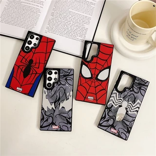Novo CASETiFY Samsung Galaxy S23 Ultra S23 Plus S22 Caixa Telefônica 【 Venom Marvel Spider-Man 】 fashion Espelho TPU Capa Protetora anti-Queda À Prova De Choque
