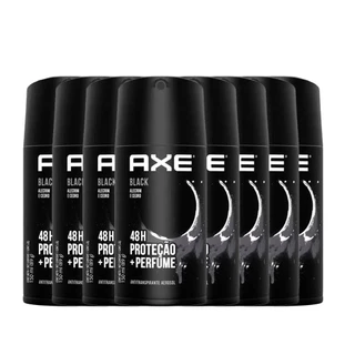 Kit Desodorante Antitranspirante Aerosol Axe Black 150ml - 8 Unidades