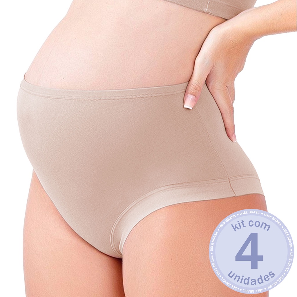 Kit 4 Calcinhas Gravidez Gestante Modal Conforto Macio Love Secret