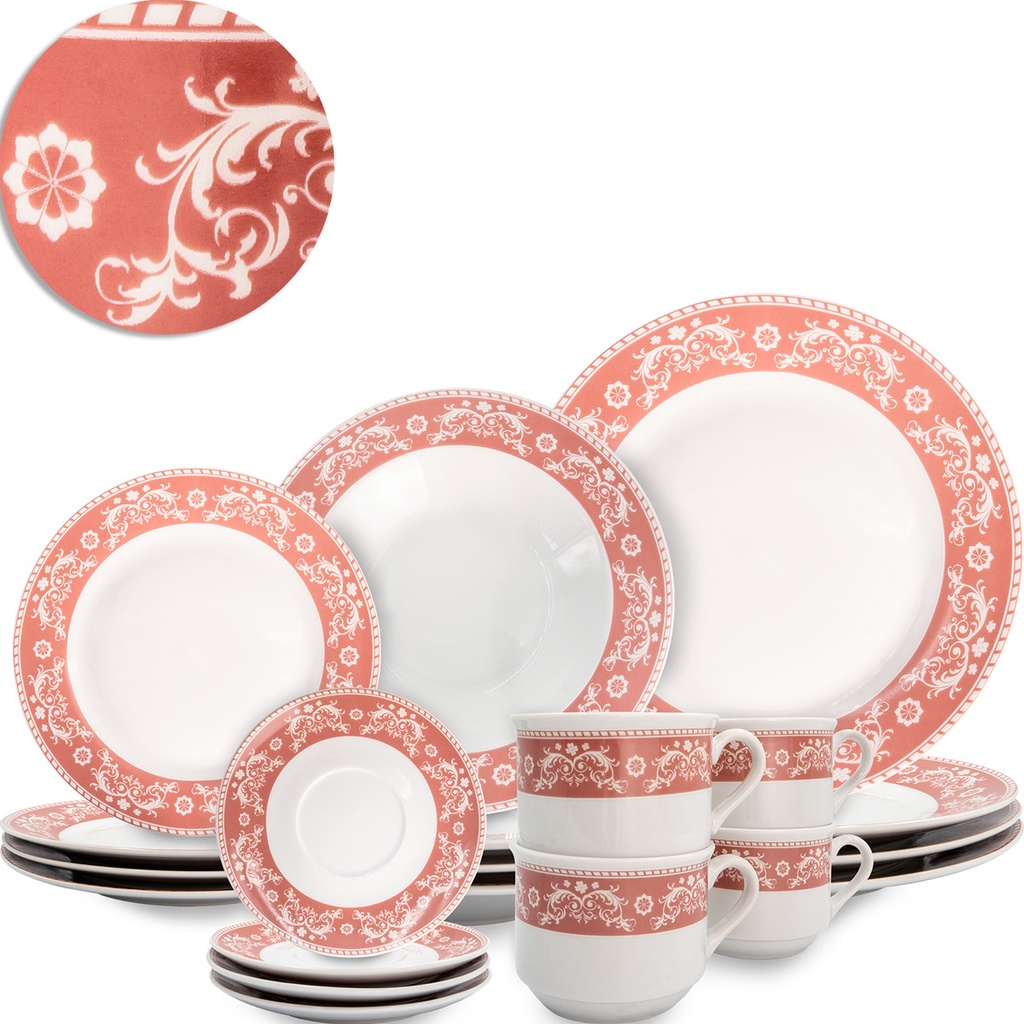 Aparelho De Jantar 20 Peças Completo Porcelana Classic