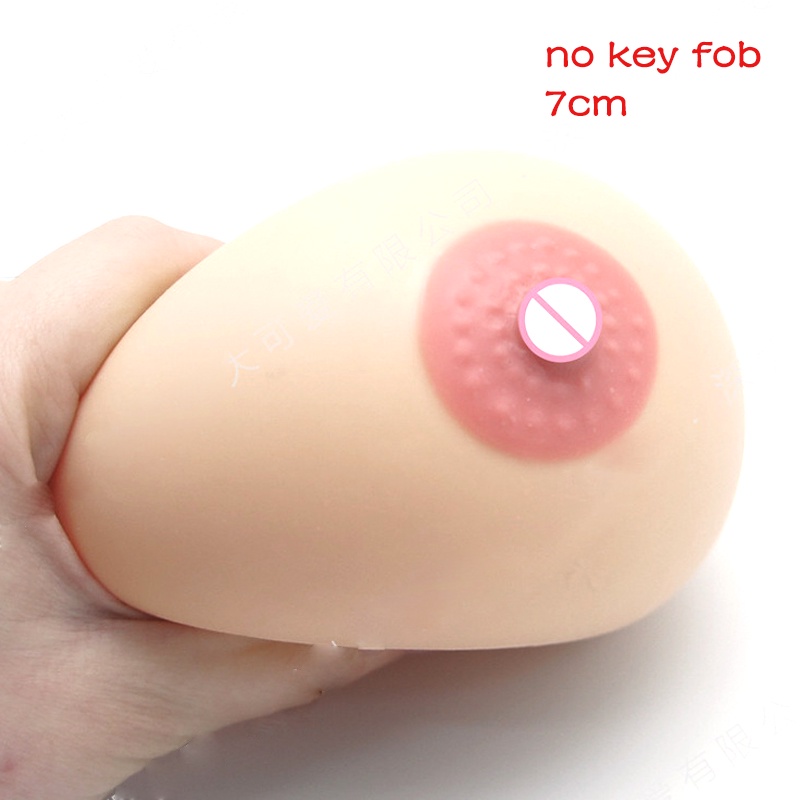 5cm/7cm Borracha Apertar Mama De Brinquedo Engraçado Bola De Peito Brinquedos Pequeno Chaveiro Descompressão Gancho Falso Mini