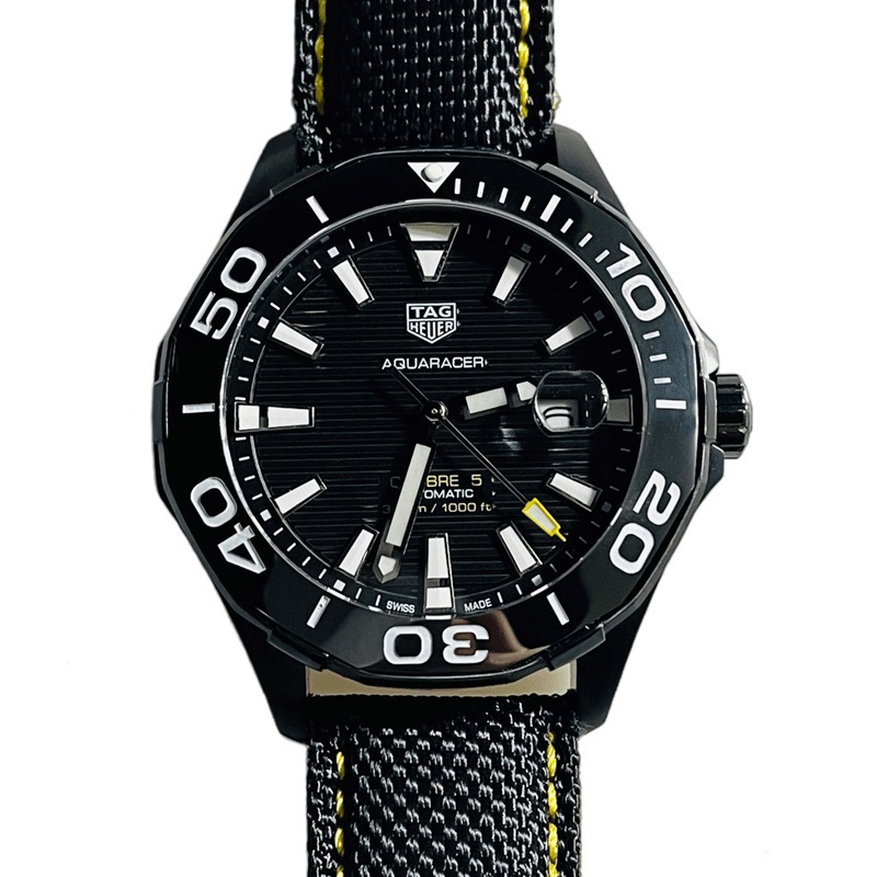 TGJQ02 Relógio De Pulso Mecânico Automático De Alta Atmosfera Para Homens De Negócios Tag Heuer Aquaracer Nylon Watchband Confortável E Durável Black Dial Charm Extraordinário