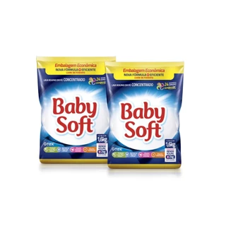 Kit 2 Lava Roupas Pó Baby Soft Concentrado 1,6KG