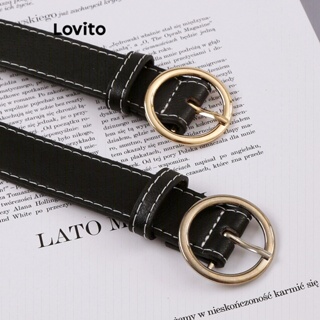 Lovito Anel Geométrico Casual Com Cinto Versátil Para Mulheres LFA11764