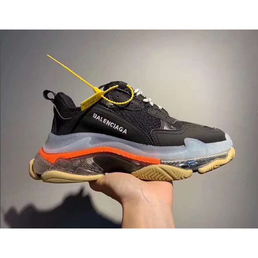 Melhor preço Balenciaga tripas de ar grosso fundo preto prata vermelho tênis