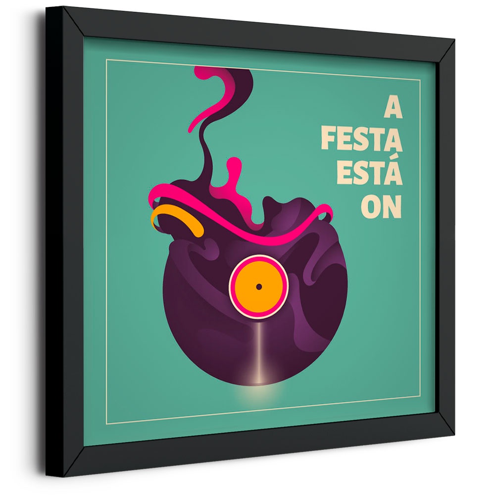 Quadro Musical Disco Vinil A Festa Está On | Shopee Brasil
