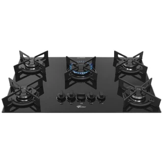 Cooktop Fit Line Fischer 5 Bocas Vidro Preto Chama Rápida Bivolt 36325-102672 em Oferta na Shopee