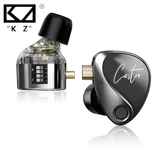 KZ Castor In Ear HiFi Earphone 2 Fone De Ouvido Dinâmico De Alta Qualidade Sintonizável Armadura Balanceada Fones Monitor Cancelando