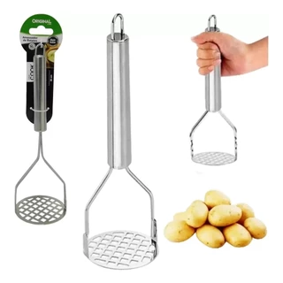 Amassador Batatas Legumes Multiuso Aço Inox Cabo Reforçado