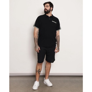 Bermuda Plus Size Masculina Com Bolso Texturizada Preta