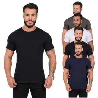 Camiseta Masculina Camisa Basica Algodão + ELASTANO Premium