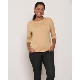 Blusa Feminina Manga 7/8 Bege