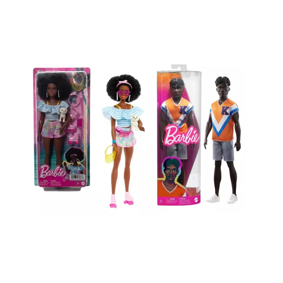 Barbie Boneca com patins, roupas da moda com acessórios para contar hi