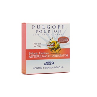 Antipulgas e Carrapatos Pour On para Cães até 7kg Mundo Animal 0,5ml