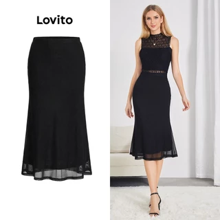 Lovito Saias Básicas para Mulheres LBE04106 (Preto)