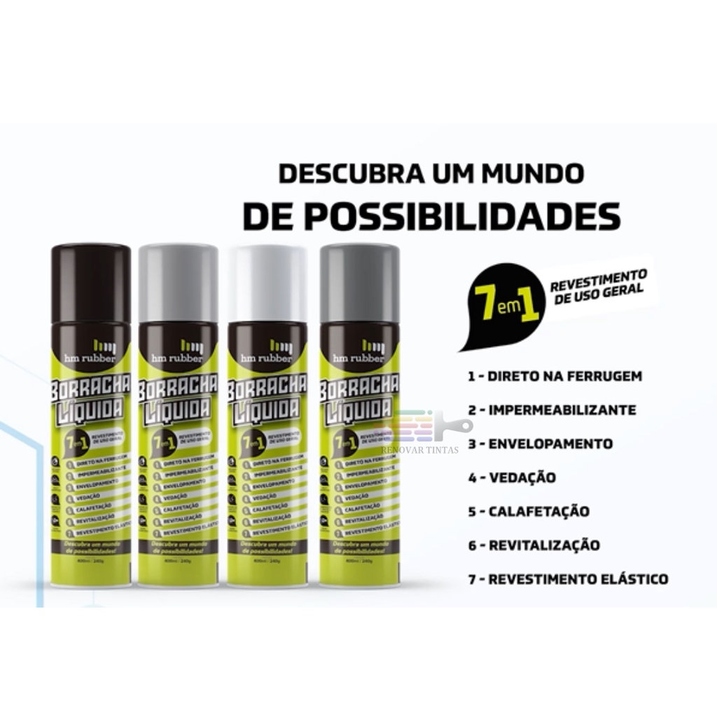 Spray Impermeabilizante com acabamento Emborrachado Selante / Borracha  Líquida / Veda Infiltração