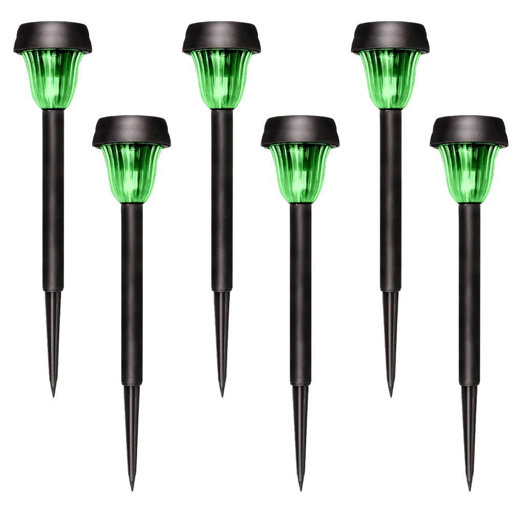 Kit 6 Luminárias Solar LED Espeto Jardim Decoração Externo