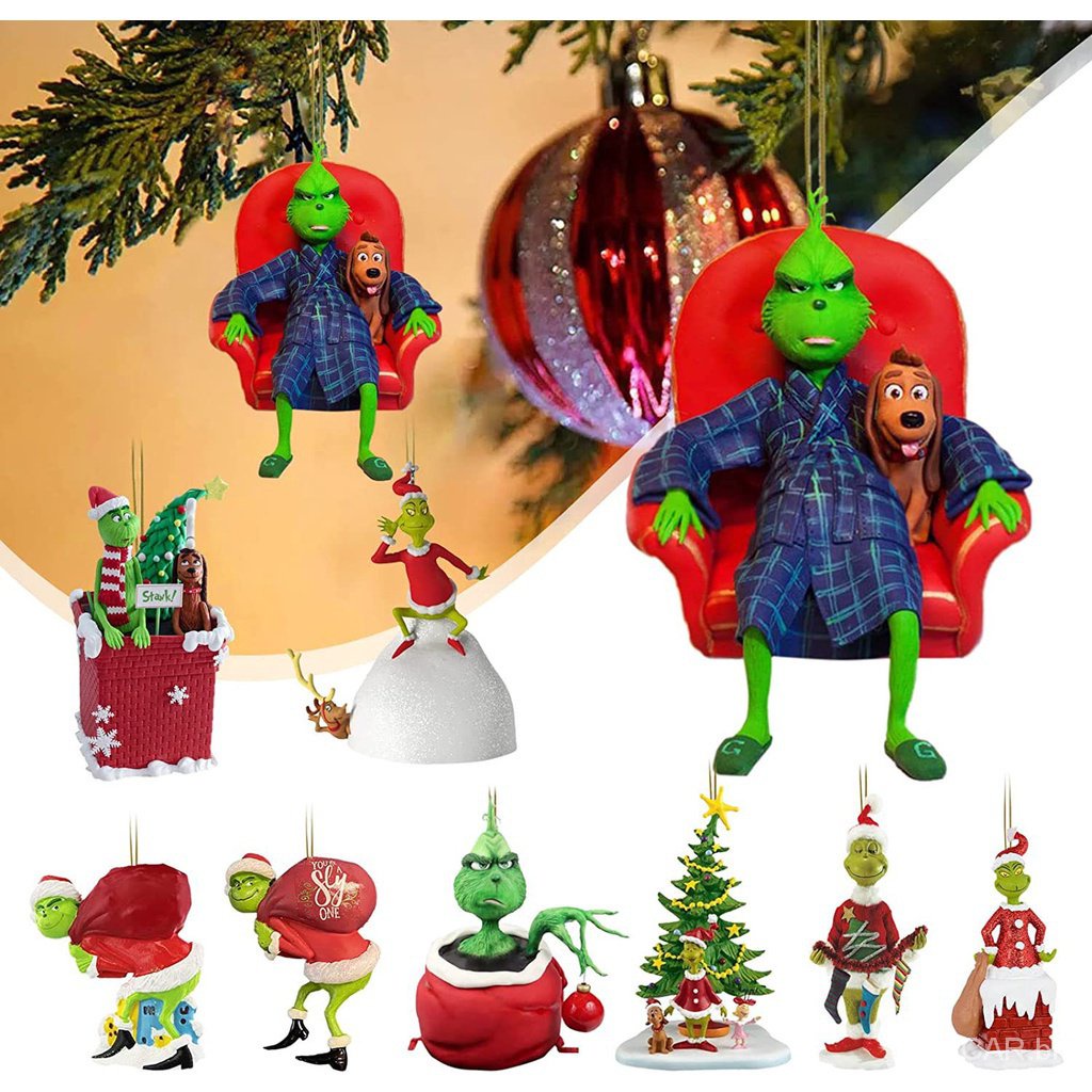 Grinch Verde, Ornamento De Árvore De Natal, Decoração De Casa Pendurada, material Acrílico