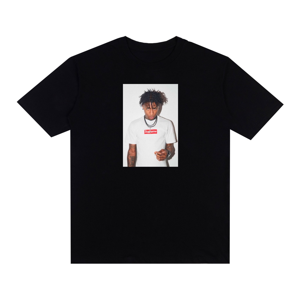 Camiseta Basic Streetwear Estampada Preme Youngboy Fio 30.1 Manga Curta Unissex 100% Algodão