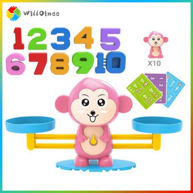 Toyvian Macaco Equilíbrio Jogo de Matemática Contagem de Brinquedos Haste  Número Ferramenta de Aprendizagem Educacional Montessori Presente  Pré-Escolar para Crianças de 3 4 5 Anos Pinguim