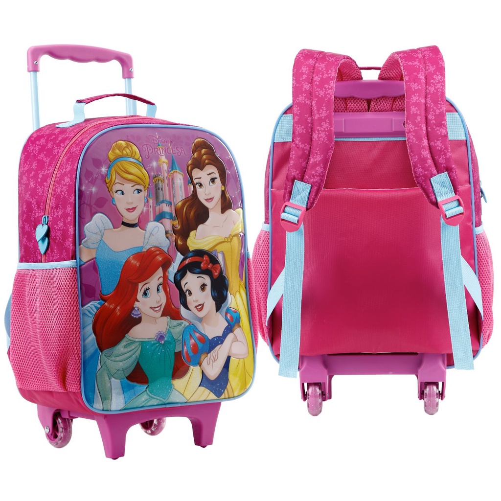 Mochila Escolar Princesas Disney Bolsa Rodinha Mala Infantil | Shopee ...