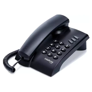 Telefone Fixo Com Fio Preto Pleno Intelbras Mesa ou Parede Casa Escritório Empresa Campainha