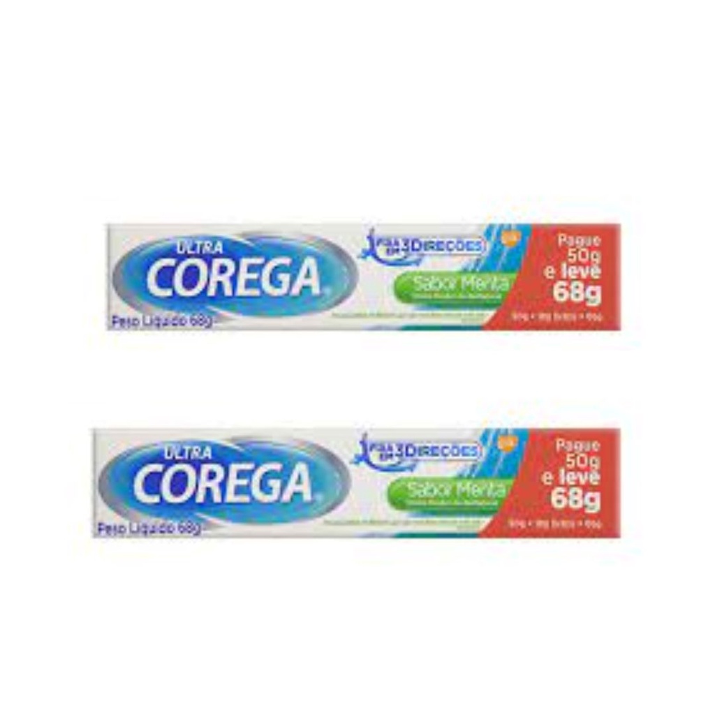 kit com 2 und Creme fixador de dentadura ultra corega sabor menta 68g ...
