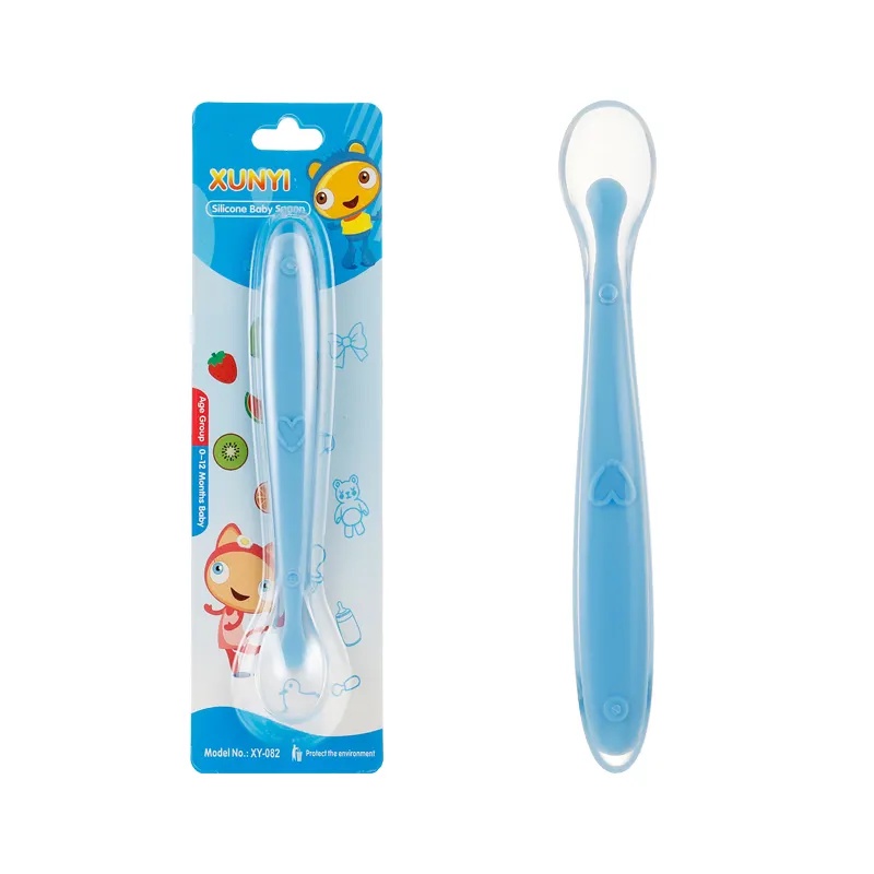 Colher de silicone macia para bebês - Azul - ENGENHA KIDS - Produtos e  acessórios para bebê