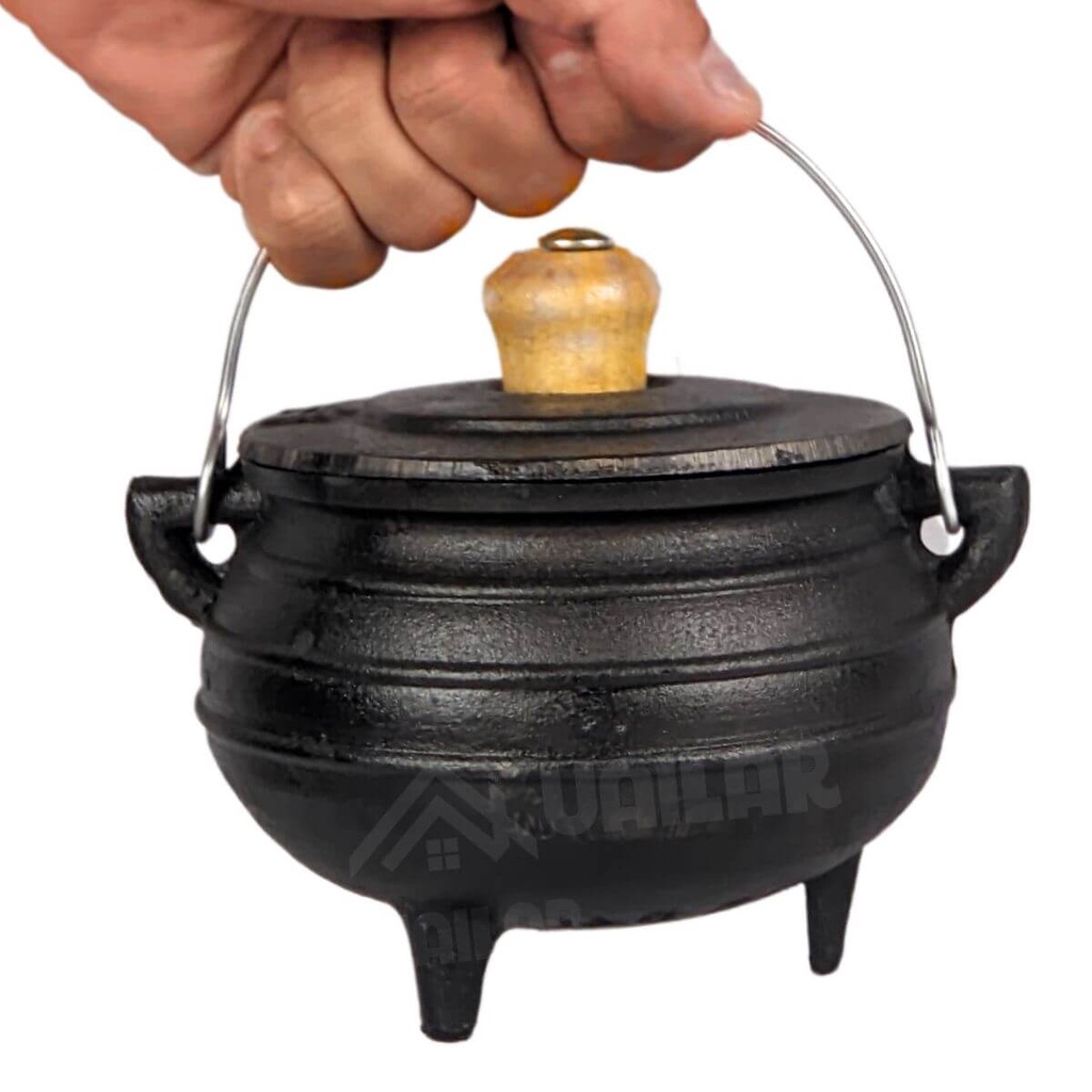 Caldeirão N2 com Tampa - 600 ml - Ferro Fundido pequeno caldeirãozinho