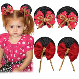 2 Pcs 1pairs Orelhas De Rato Lantejoulas Glitter Hair Bows Bonitas Barrettes Para Acessórios De Cabelo Feminino