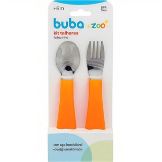 Kit Talheres Laranja Bubazoo Leãozinho Buba 16973