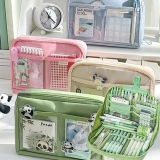 12 Camadas Estojo De Lápis De Grande Capacidade Estético Saco Multifunção Papelaria Portátil Suprimentos Escolares Para Estudantes