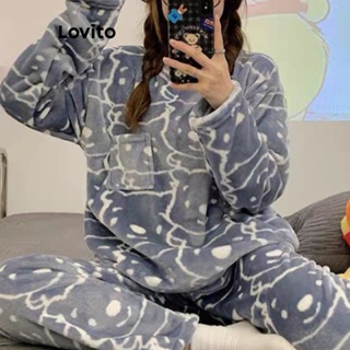 Lovito Conjunto De Pijama Casual Cartoon Padrão Para Mulheres LNA41036