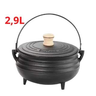 Panela Tripé Caldeirão 2,9 L De Ferro Fundido Com Tampa