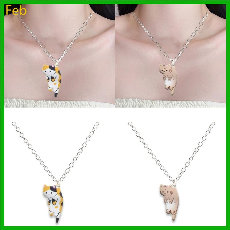Feb Elegante Colar Pingente De Gato Acessório Moda Jóias De De Correntes De Pescoço