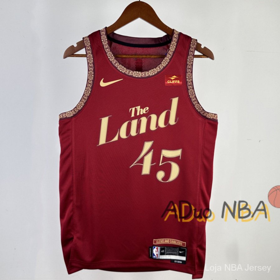 Hot Pressed Camisa Cleveland Cavaliers Donovan Mitchell 45 Wine Swingman 2024 City Edition De