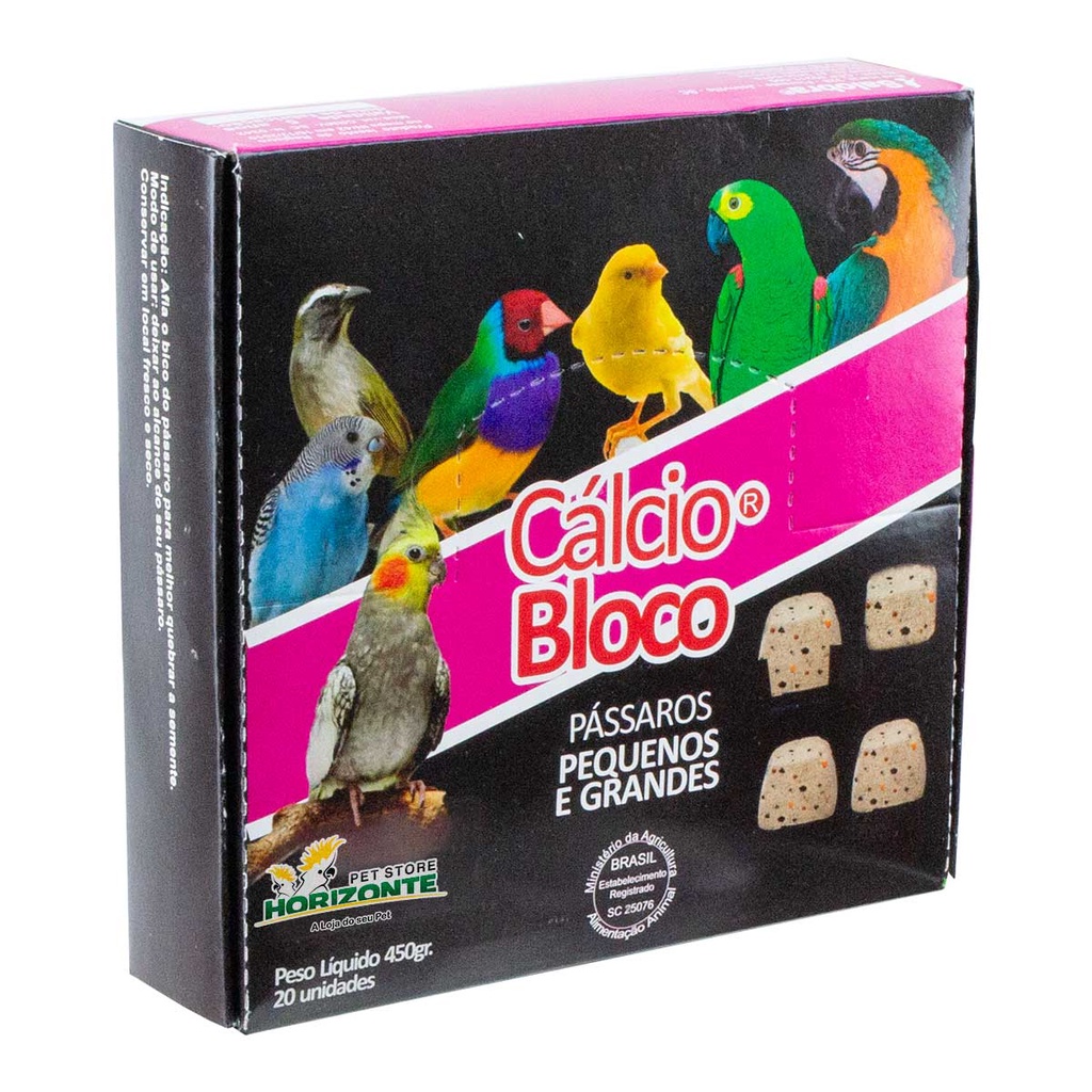 Cálcio Bloco Sabor Natural Bica Pedra Grit Mineral Pássaros Caixa com 20 Pedrinha Suporte Gaiola