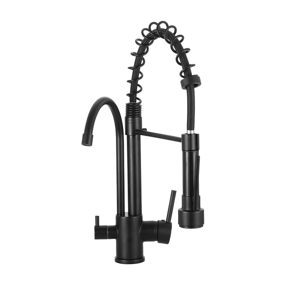 Torneira Para Cozinha Gourmet Misturador Monocomando Com Dupla Saída Carandaí Pingoo - Preto Fosco