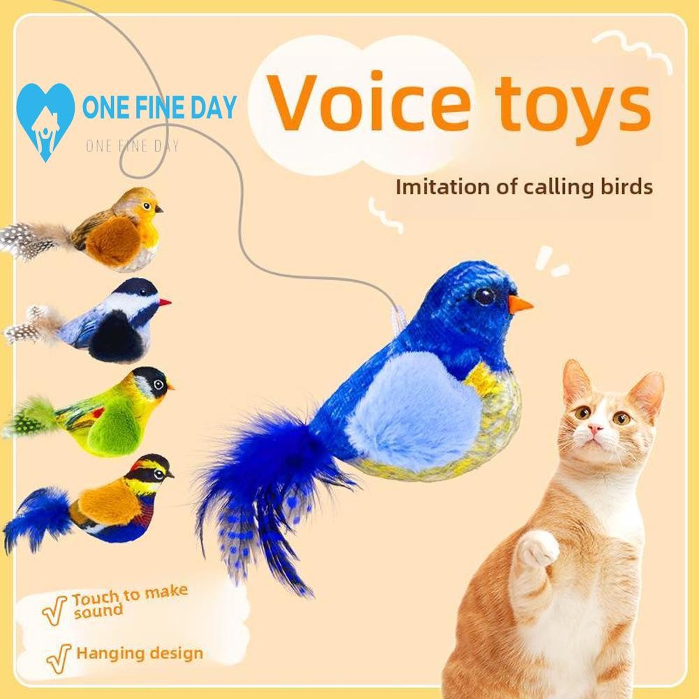 Gato De Estimação Brinquedos Simulação Chilrear Pássaro Soando Pelúcia Automático Provocando Pendurado Y8