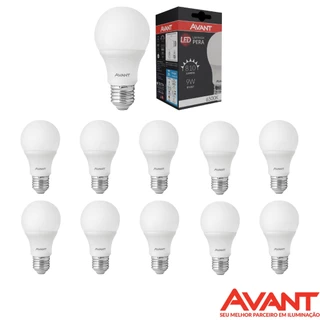 KIT 10 LÂMPADA LED BULBO 9W ALTA POTÊNCIA E27 - AVANT